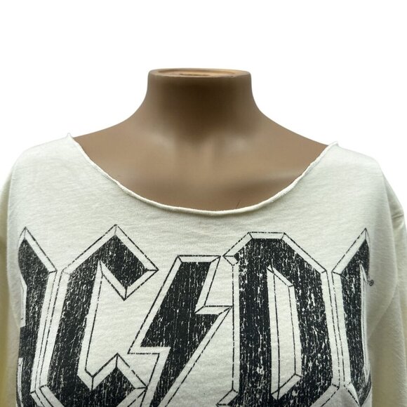 Recycled Karma AC/DC Hells Bells Back In Black Graphic Band Tee Crisscross S - Picture 8 of 8